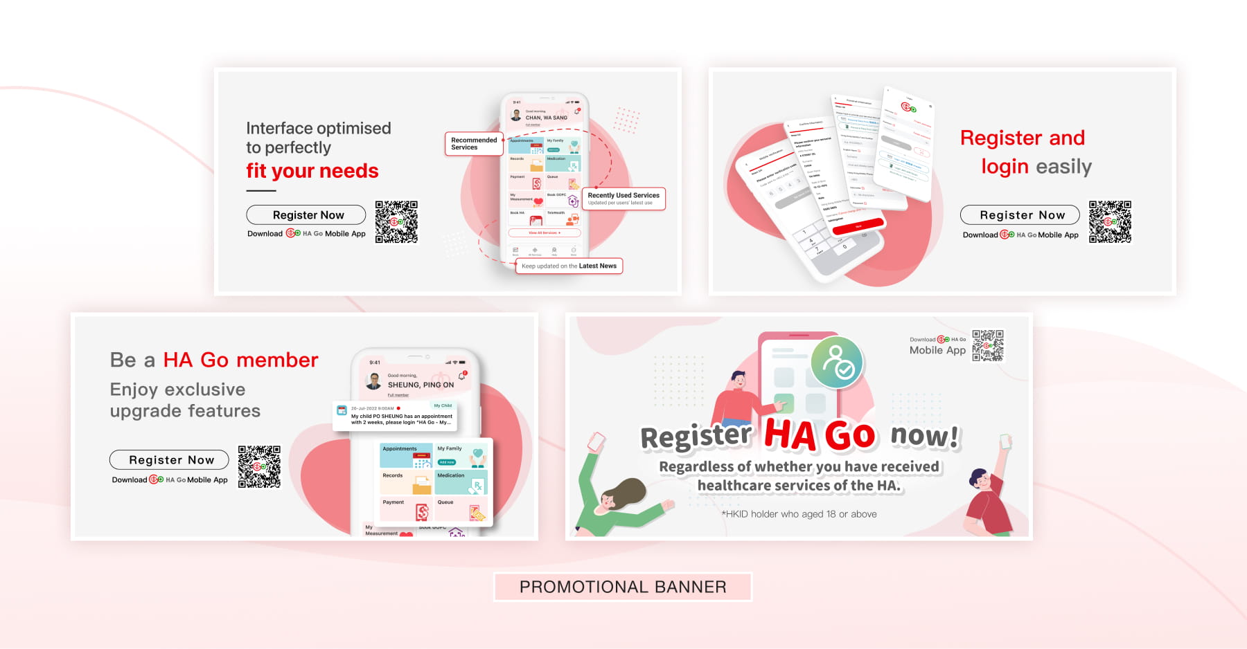 HA Go promotional banners encouraging registration and membership
